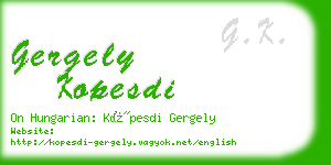 gergely kopesdi business card